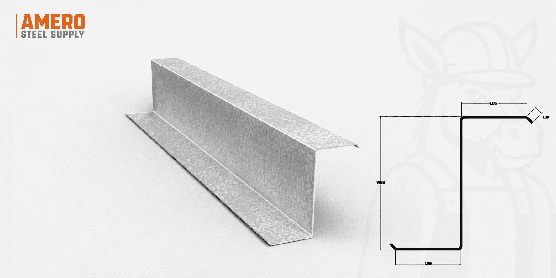 Zee Purlin 4" x 2.5" x 14ga Galvanized