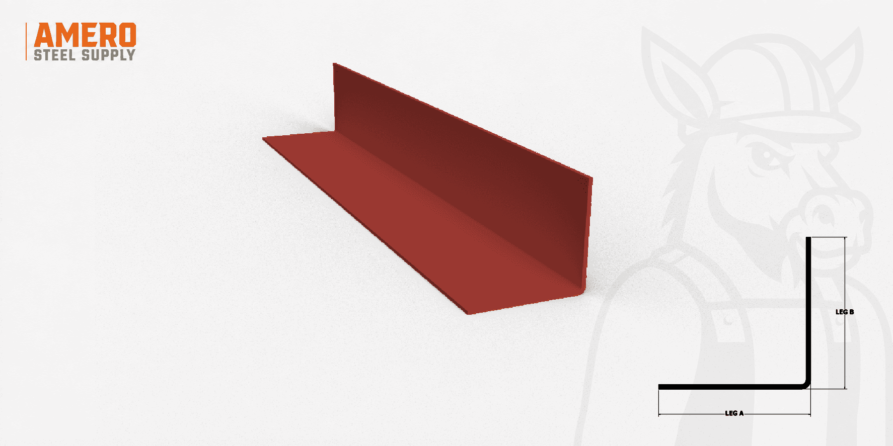 Base Angle 2.5" x 2.5" x 14ga Red Oxide