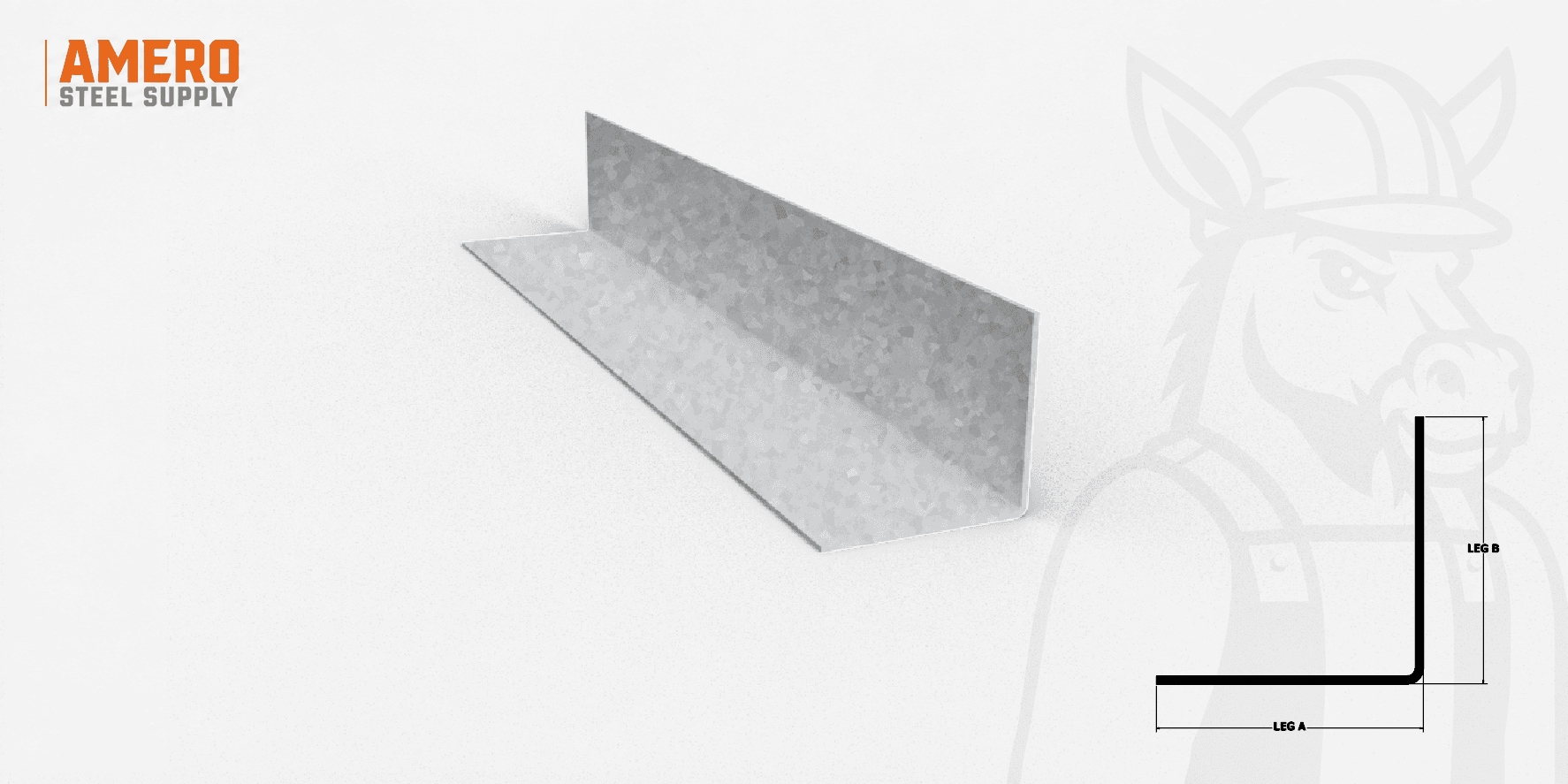 Base Angle 6" x 3" x 16ga Galvanized